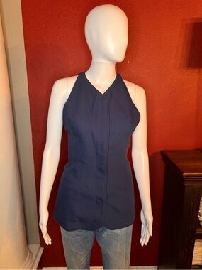 TOVE Studio Navy Halter Vest Top Wool Blend Size 36 / US 4